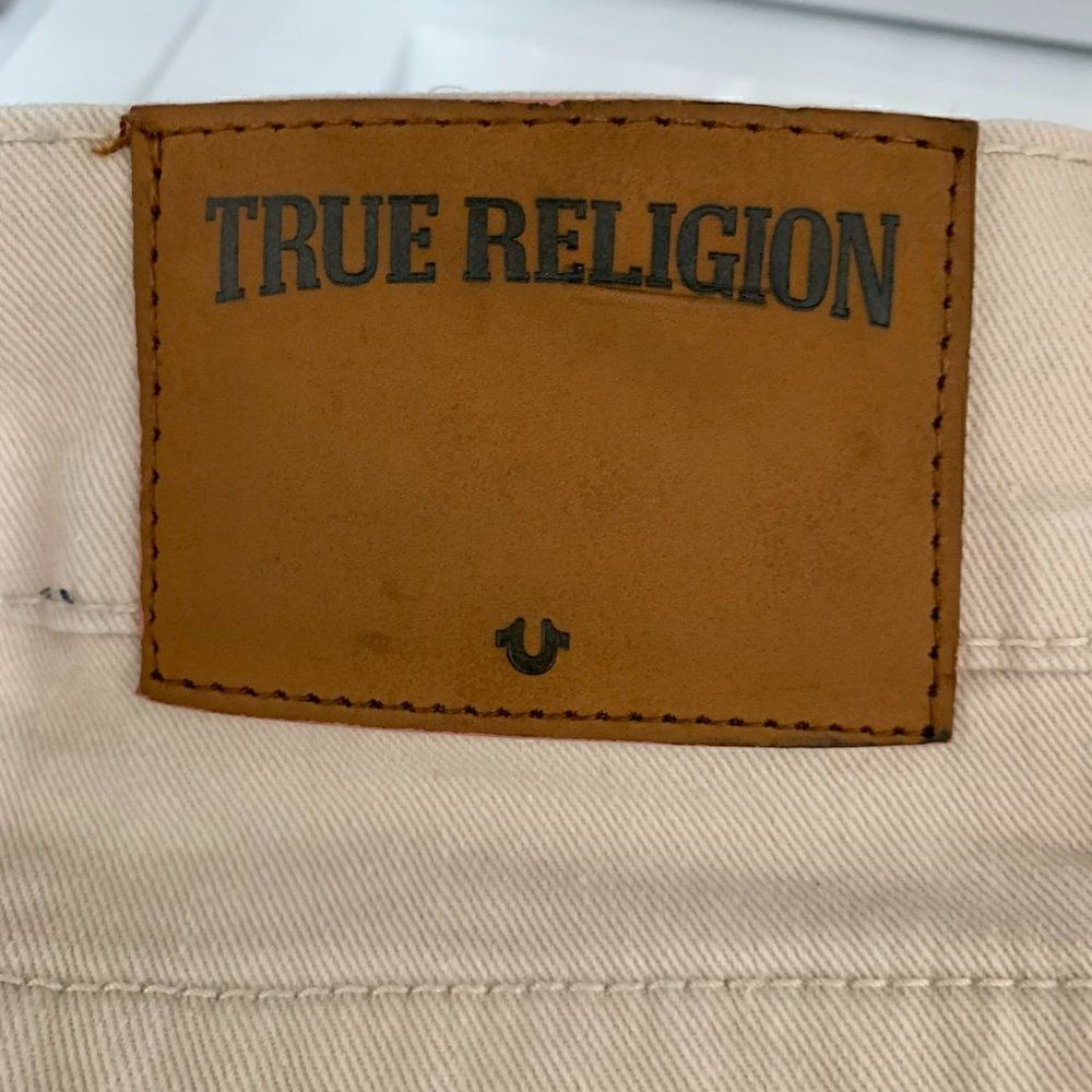 True Religion Geno Relaxed Slim Cream Pants 38 Waist 40 Length 33 - Picture 7 of 11